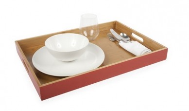 Hot sale customized color bamboo wooden food serving tray