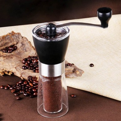 glass coffee mills hand portable manual coffee grinder mill