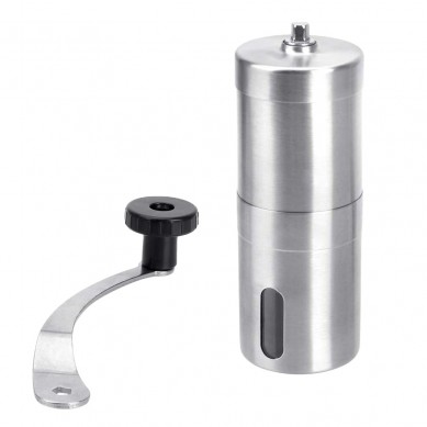 stainless steel manual conical burr coffee grinder with adjustable setting for home use