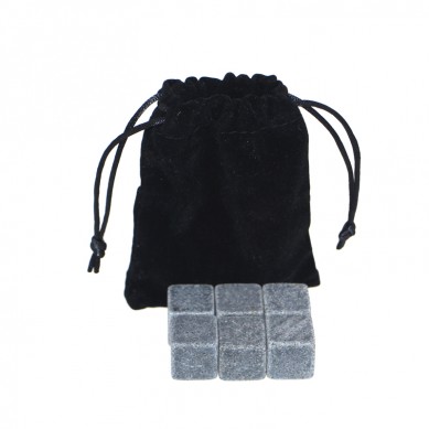 Customized High quality Chilling Stones set with Black Velvet bag