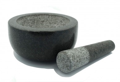 SHUNSTONE Black Granite Mortar Pestle Natural Stone Grinder for Spices