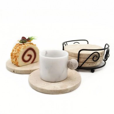 Natural stone kitchen Ramadan trinket trays restaurant decoration interior cups and saucer led coaster