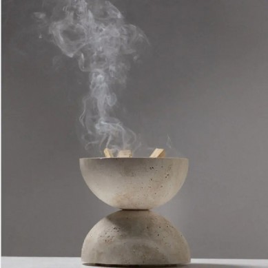 arabic decoration Buddha Ramadan Mubkhar wood burner mini Travertine Incense Holder stone ball incense burner wholesale