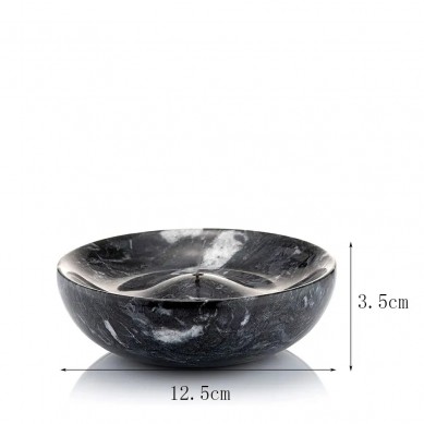 Black Marble Round Stone incense Burner Modern Stick Holder Table Decoration