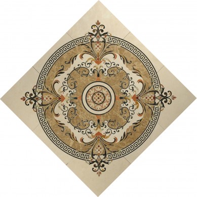 New Fashion Design for White Mosaic Marble -
 hotel backdrop marble mosaic medallion design Flowery Marble Mosaic Stone Floor Rug Art  – Shunstone