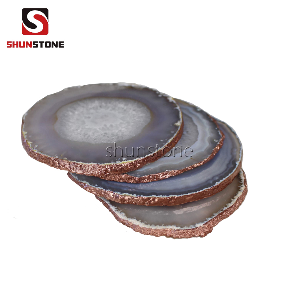 Discountable price Drinking Rocks - Best Quality Clear Agate Coaster White Color  – Shunstone