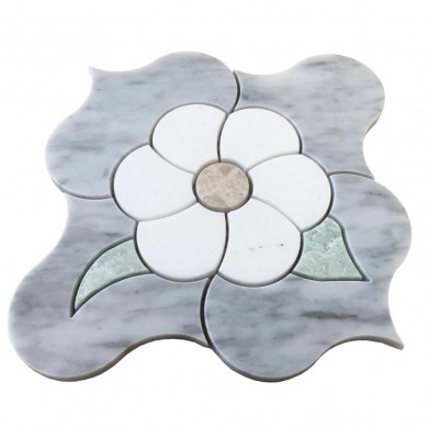 Factory Supply Grey Marble Mosaic -
 New Crystal White marble Water Jet Mosaic marble mosaic tile – Shunstone