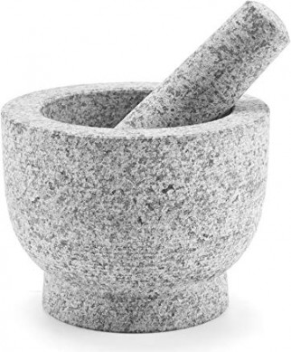 I-Granite Mortar ne-Pestle Setha I-Granite Molcajete Grinder Engapholishiwe 6 Amayintshi angu-2 Amandla wezinkomishi