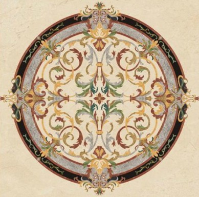 High quality Water Jet Floor Design Marble Medallion Stone Medallion Stone Pattern Marble Inlay Waterjet Marble Borders Factory