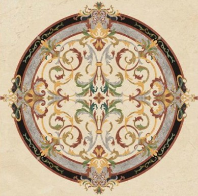 High quality Water Jet Floor Design Marble Medallion Stone Medallion Stone Pattern Marble Inlay Waterjet Marble Borders Factory