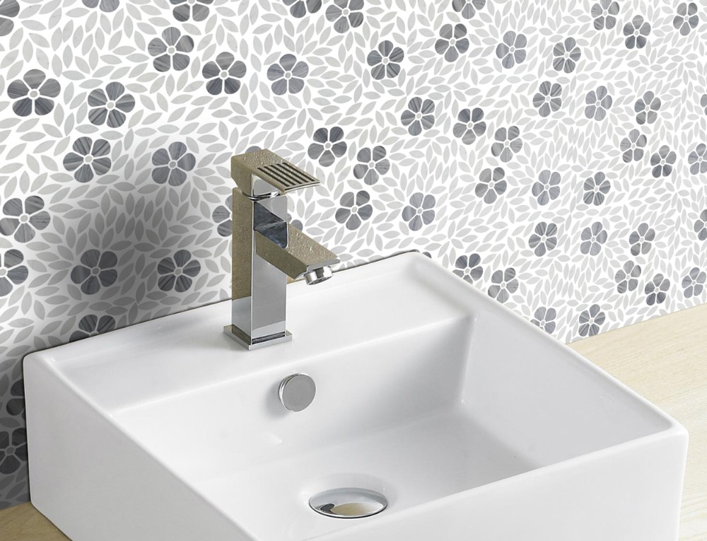 Polished-flower-marble-water-jet-mosaic-tiles