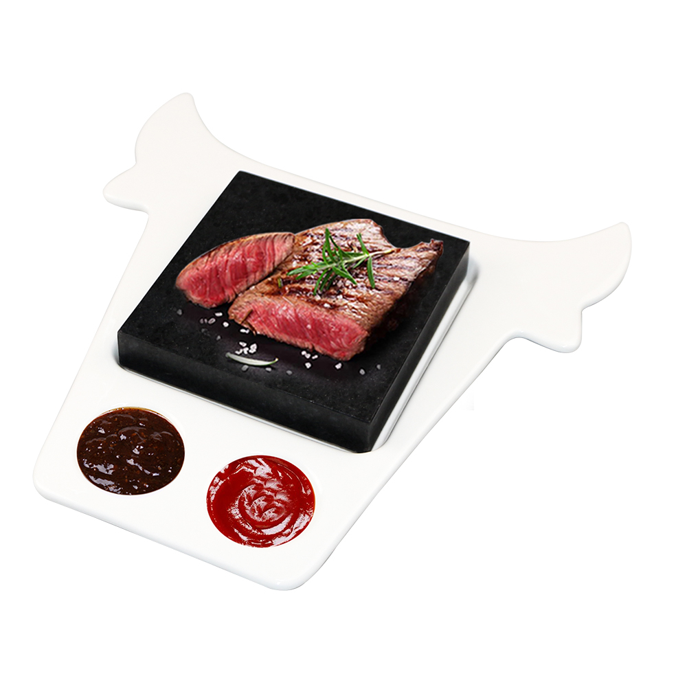 newest design bull shape steak stone set