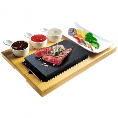 Steak Stones Sizzling Hot Stone Set hot Rock Cooking Stone Indoor Grill Steak Stone Cooking Set for BBQ