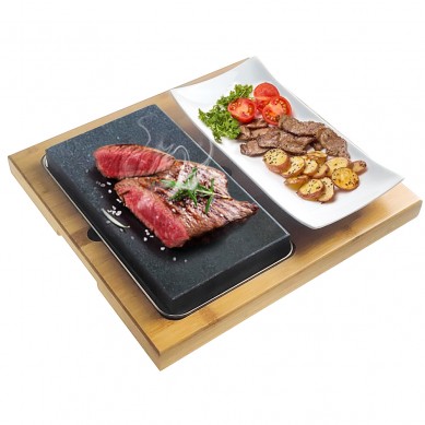 Personlized ProductsDecanters -
 Cookware manufacture steak Stone set hot lava stone sizzling stone set  – Shunstone