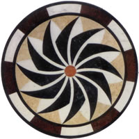 Factory For Drinks Stones - Round floor mosaic medallion Elevator marble flooring design Foyer medallion floor tile – Shunstone