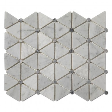 China Factory for Marble Card Holder -
 Soft Triangle White Carrara Marble Mosaic Tiles For Kitchen or Backsplash  – Shunstone