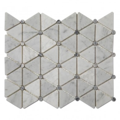 China Factory for Marble Card Holder - Soft Triangle White Carrara Marble Mosaic Tiles For Kitchen or Backsplash  – Shunstone