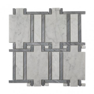 High Quality Whiskey Rocks Round -
 Soulscrafts Carrara White Mixed Grey Marble Natural Mosaic Stone Tile  – Shunstone