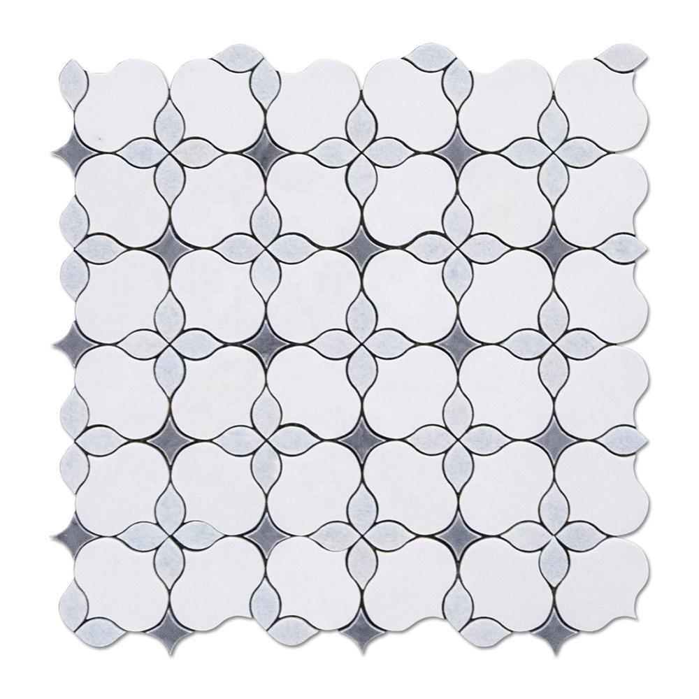 Best Price onStone Cooking Pot - Wall or Floor White Thassos Marble Mosaic Tile Bathroom Waterjet Stone Mosaic  – Shunstone