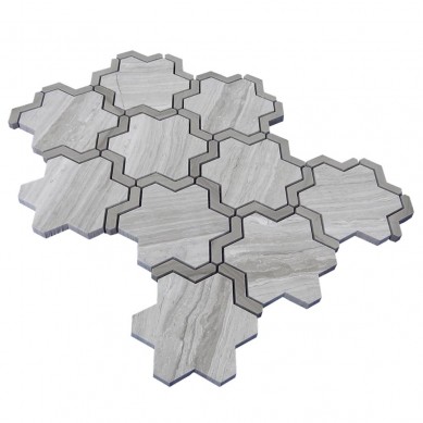 Waterjet-Wooden-Gray-art-marble-mosaic-tiles