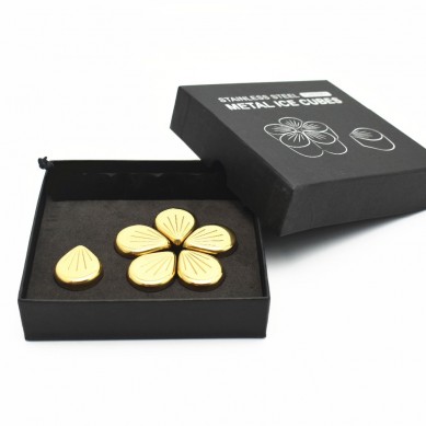 Reusable Gold Color Chilling Whiskey Stones Metal Ice Cubes