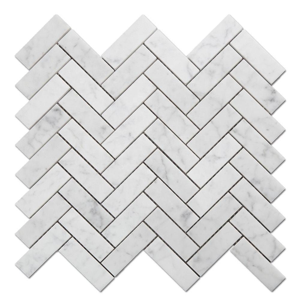 Chinese wholesale Glass Whiskey - White Carrara Mosaic Marble Stone Marble Mosaic Tiles Mosaic Wall Decoration – Shunstone