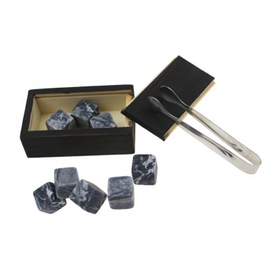 Bar Tools Promotion Whisky Gift Set Wine Accessory Cooler Customized Whiskey Stones Glasses in Pine Wooden box Ice Chilling Cube