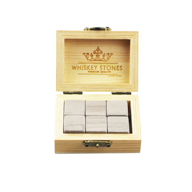 OEM Supply Ice Cooling Cube - Wholesale 6 Pcs of Grey Serpegiante in popular Wooden Box gift to Chill Your Drinks Cheap Whiskey Stones Gift Set  – Shunstone