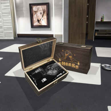 Shunstone Personalized Lead-Free Crystal Wine Glass Gift Set 18oz Goblet Eco-Friendly Multifunction Accessories Kit Bottle