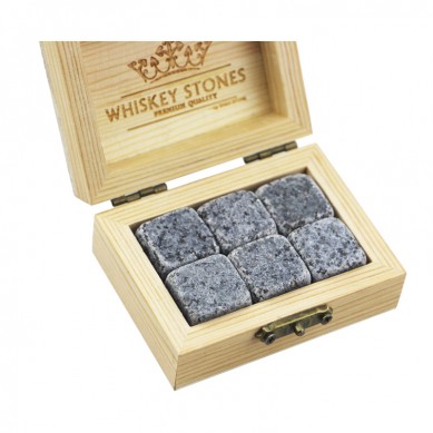 2019 Amazon Best Product Bar Tools Gift Pitulung 6 pcs saka G654 Whisky Rock Stone Cube Whisky Chilling Ice Cube Ice Stone Creative Gift Set