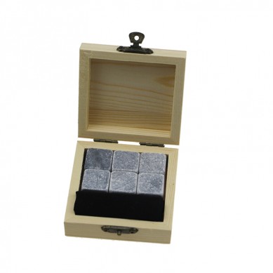 Հանրաճանաչ 6 հատ վիսկի Քարերի ցուրտ Rocks խմիչքների Բնական Granite Վիսկի Stones Gift Set