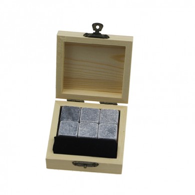 Popular 6 pcs of Whisky Stones Cold Rocks For Drinks Natural Granite Whiskey Stones Gift Set