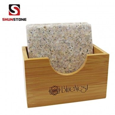 New Delivery for Whiskey Cube Stone -
 SHUNSTONE Granite stone coaster in beige color in bamboo tray then in beauity box as a gift to family – Shunstone