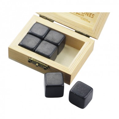 Popular product 6 pcs of polish Mongolia Black Stones Whiskey Chilling Rocks Customize Packaging Whiskey Stones Set of 6 Natural  Cubes