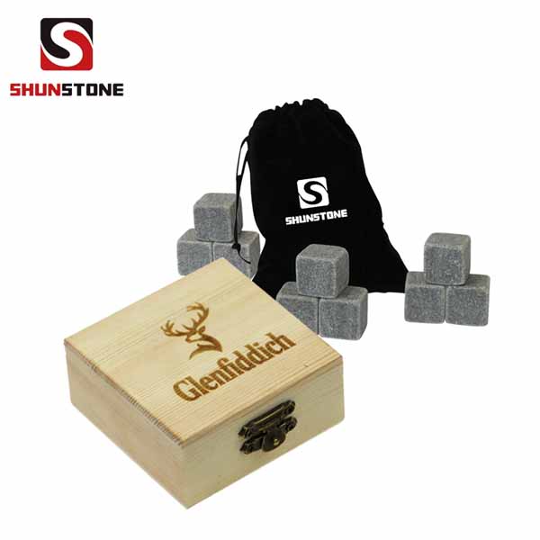 Factory made hot-sale Engraved Polished Stones - Cheap price 9 pcs of Whisky stone and high quantity whisky cube stone – Shunstone
