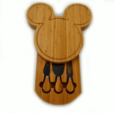 High-Grade wood Hot Sale Sublimation Blank Mini Resin M Mouse Cheese Board Private Label M Shape