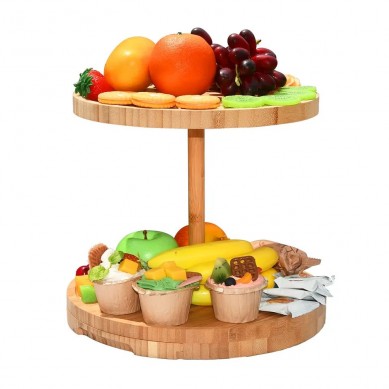 Luxury Premium Tiered Wood Cheese Board Serving Stand Bamboo Charcuterie Cheese Board with Knife for Kitchen