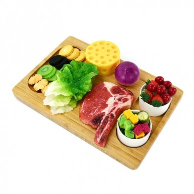 Large Wood Cheese Platter Gift Charcuterie Board Set Unique Bamboo Cheese Board with Cutlery Set and Ceramic Bowls