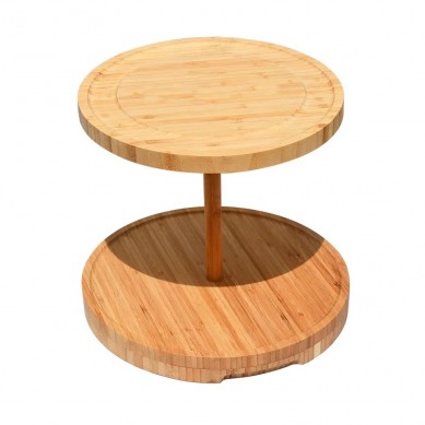 Luxury Premium Tiered Wood Cheese Board Serving Stand Bamboo Charcuterie Cheese Board with Knife for Kitchen