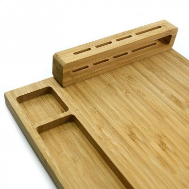 Wholesale Custom Cheese Board Bamboo Charcuterie Sevring Platter Chopping Block Wood Cutting Board with Drawer