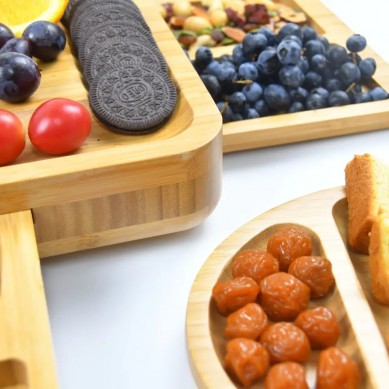 Bamboo Cheese Board and Knife Set Bamboo Charcuterie Boards Large Extra Meat Charcutter Platter Serving Tray