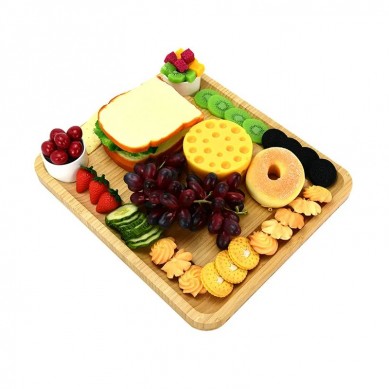 Cheese Cutting Board Charcuterie Platter Serving Tray with 2 Magnetic Hidden Slide Drawer for Wine, Crackers, Brie and Meat