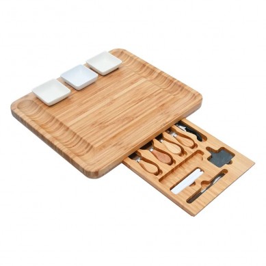 Bamboo Custom Rectangular Slate Wooden And Marble Cheese Boards Tingsheng Serving Platter With Cutlery Wholesale