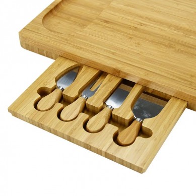 Bamboo Cheese Cutting Board Set Thin Serving Trays Charcuterie Platter with Cutlery Set,Unique Chopping Blocks Kitchen