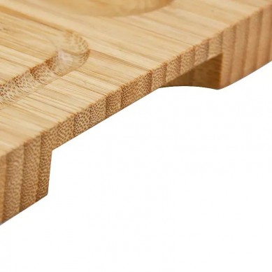 Large Bamboo Cheese Board Charcuterie Platter With 4 Stainless Steel Tools 2 Ceramic Trays 4 Cheese Markers