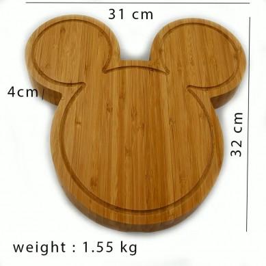 High-Grade wood Hot Sale Sublimation Blank Mini Resin M Mouse Cheese Board Private Label M Shape