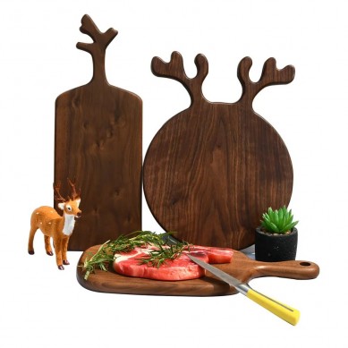 Custom Black Walnut Wood Cutting Boards Kitchen Charcuterie Board Creative Design Elk Shape Home Kitchen Set