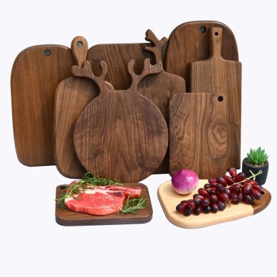 Wholesale Black Walnut Wood Mini Cheese Board Wooden Charcuterie Unique Sublimation Cutting Board with Handle