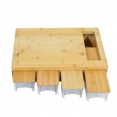 Large Bamboo Cutting Board Chopping Blocks Wood Butcher Block With 4 Drawers