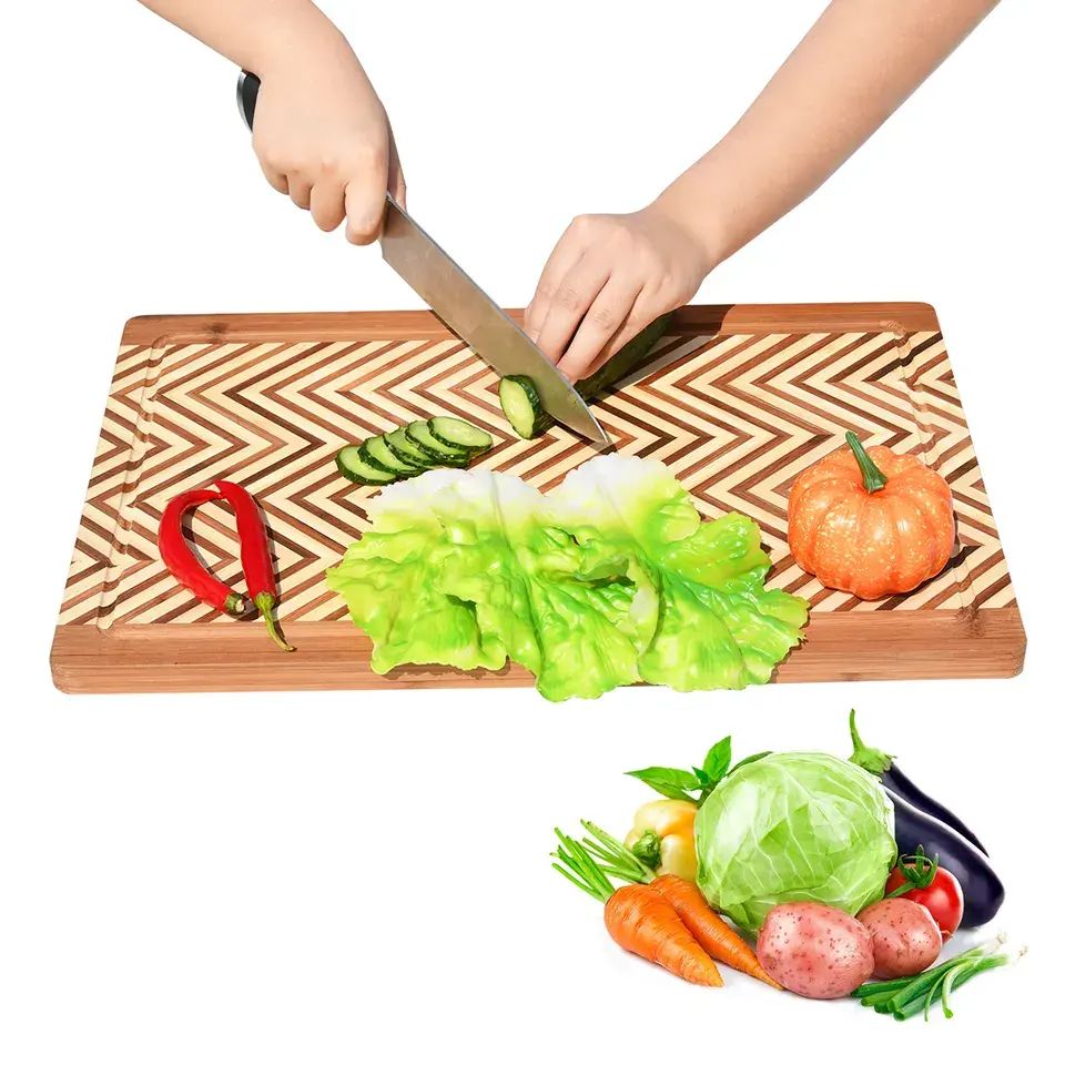 High Quality Gift Set - Bamboo Fishbone Diagram Pattern Cutting Chopping Board Solid Wood Oak Fish Bone Olive Multi Purpose – Shunstone